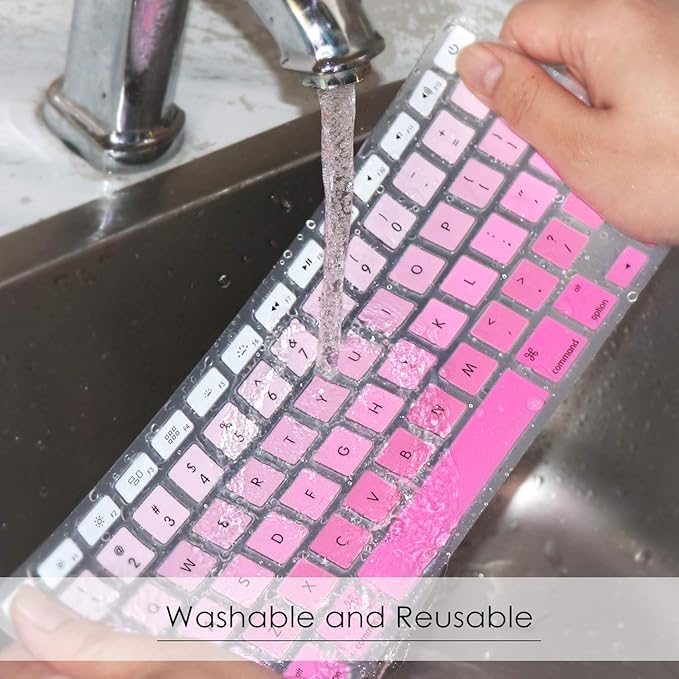 Allinside Pink Ombre Keyboard Cover Skin for MacBook Pro 13" 15" 17" (2015 or Older Version), MacBook Air 13" A1369/A1466, Older iMac Wireless Keyboard MC184LL/B
