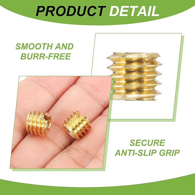 PATIKIL 1/4" Female to 3/8" Male Convert Screws Adapter, 5 Pcs Tripod Thread Adapter Mount for Camera Monopod Video DSLR SLR Mic Stand, Gold
