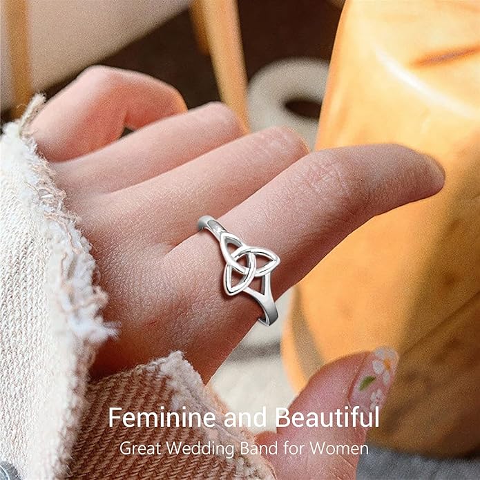 PROSILVER 925 Sterling Silver Claddagh Ring/Celtic Knot Ring for Women, Irish Wedding Band, Rose Gold Plated/Gold Plated, Size 4-12, Come with Box