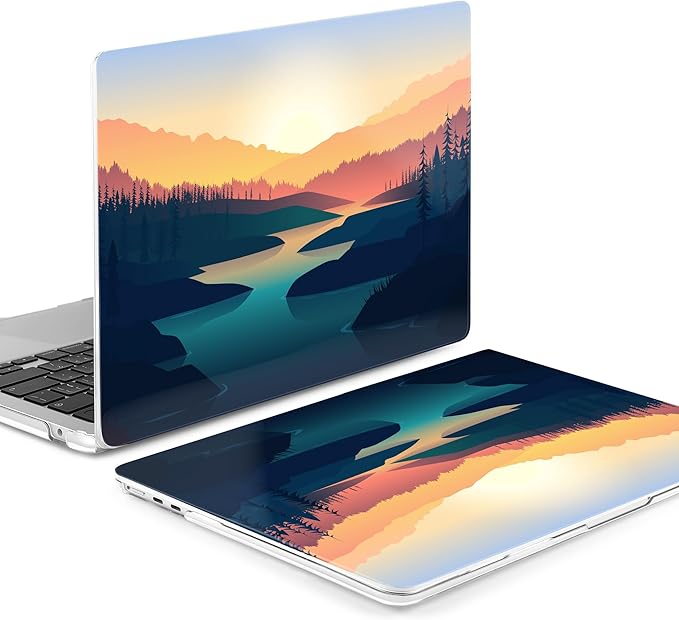 Batianda Premium Case for New MacBook Air 15 inch 2025 M4 2024 2023 with M3 M2 Chip Model A3241/A3114/A2941, Designed Protective Plastic Hardshell & Keyboard Cover & Screen Protector, Dawn