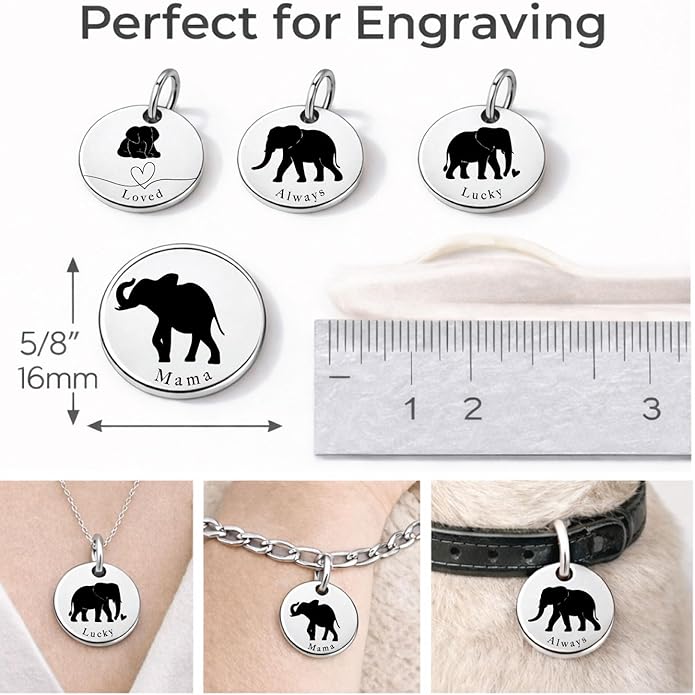 SM Design Mama Animal Charm Set – Set of 4 Stainless Steel Charms – Motherhood & Family Keepsake Jewelry Charmss
