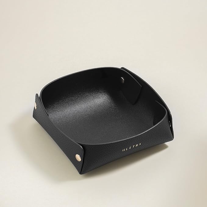 OLETHA Napkin Holder for Luncheon Napkins - Aesthetic Desk Decor for Kitchen & Dining Table - Black