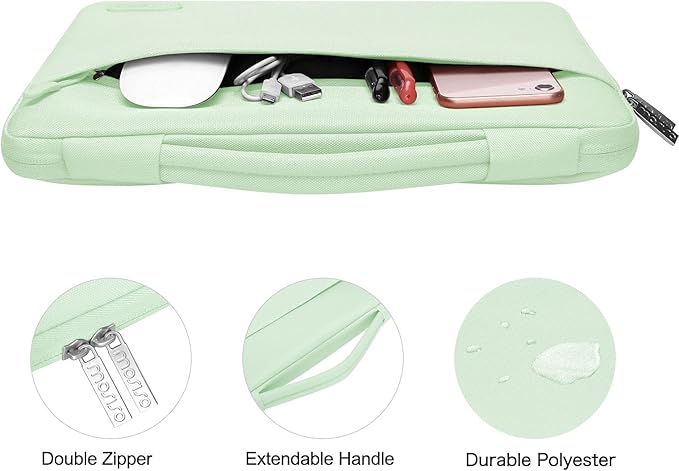 MOSISO Compatible with MacBook Air 13 inch Case 2025 2024 2023 2022 M4 A3240 M3 A3113 M2 A2681, Hard Shell&Sleeve Bag&Keyboard Skin&Webcam Cover&Screen Film for MacBook Air 13.6 inch, Tea Green