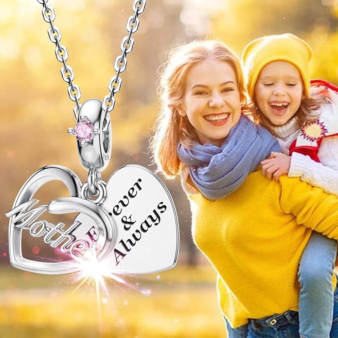 DALARAN Sister Mother Daughter Wife Charms for Bracelet Forever Always Love Charm for Birthday Christmas Sterling Silver Dangle Charm