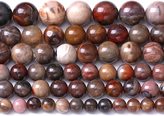 4MM 88PCS Natural Stone Petrified Wood Jasper Loose Beads for Jewelry Making DIY Bracelet