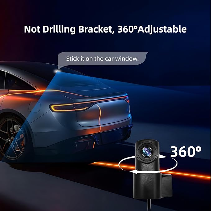 2025 Rear View Mirror Camera, 4 Channel Mirror Dash Cam Front and Rear Inside, 12" Touch Screen 360° Dash Camera for Cars, Wi-Fi, APP, GPS, IR Night Vision Backup Camera, Free 128GB SD Card