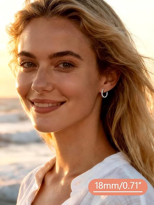 FaithHeart Sterling Silver Hoop Earrings for Women, Hypoallergenic Huggie Hoop Earrings Lightweight Small Cartilage Earrings Hoop Earring Dainty Everyday Earrings 6/8/10/12/14/15/16/18/20mm