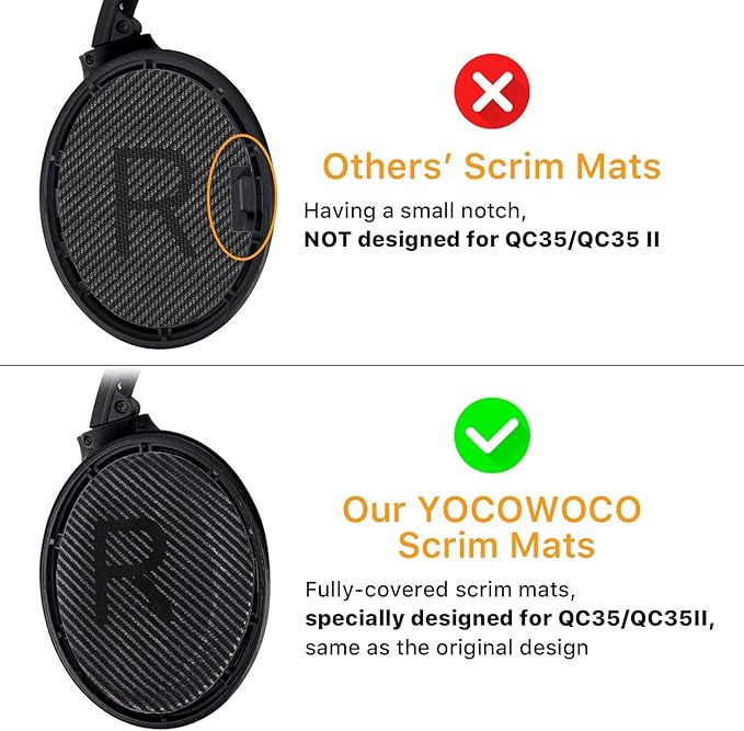 Replacement Ear Pads for Bose QuietComfort 35 (QC35) & Quiet Comfort 35 II (QC 35 ii) Headphones, EarPads Cushions with Noise Isolation Memory Foam, Softer Protein Leather, Added Thickness