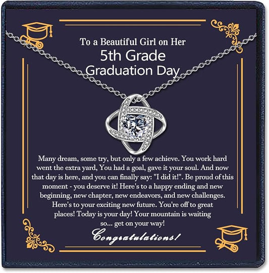 EPIRORA Sterling Silver Cubic Zirconia Love Knot Pendant Necklace for Women, Graduation Birthday Christmas Jewelry Gifts for Friends/Wife/Sister/Daughter/Mom