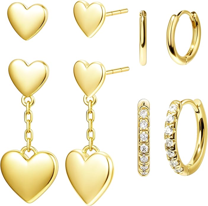 Small Gold Huggie Hoop Earrings Set for Women Men Hypoallergenic 14K Plated Stack Cartilage Earrings, Multiple Piercing Lightweight Mini Thin Cute Dainty Trendy Jewelry Set Christmas Gifts for Women