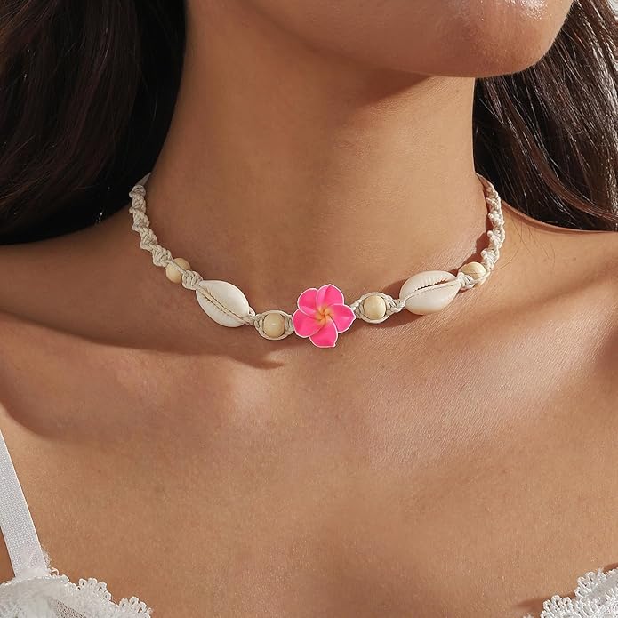 Nackiy Handmade Sea Shell Necklace for Women Summer Adjustable Natural Shell Collar Necklace
