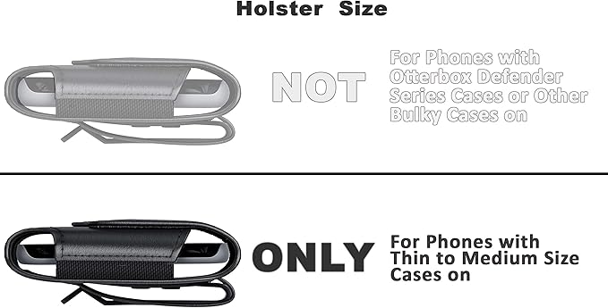DeBin Case for Galaxy S25 Ultra S24 Ultra 5G, S24 FE, S23 Ultra, S22 Ultra, S21 Ultra, Note 20 Ultra - Cell Phone Belt Holster with Clip Pouch Holder Cover (Fits Samsung Phone with Case on) Black