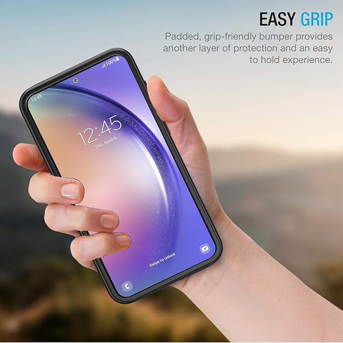 Battery Case for Galaxy A54,Enhanced [12000mAh]Ultra Thin Portable Protective Qi Wireless Charging Case Compatible with Galaxy A54 (6.4inch) Rechargeable Extended Battery Charger Case (Black)