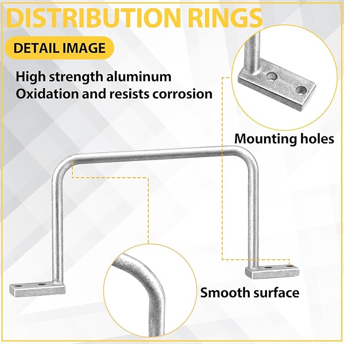 50 Pcs Distribution Rings Aluminum D Ring for Sorting Out Electric Cables, Cable Management, for Commercial and Residential Use, Silver(5 Inch)