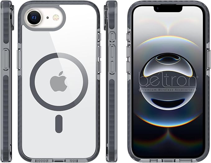 BELTRON Belt Case for iPhone 16e (2025), Slim Protective Transparent Case & Rotating Belt Clip Holster Combo (Compatible with MagSafe)