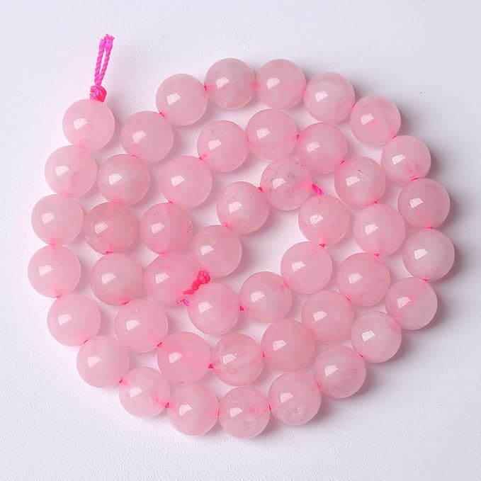 Rose Pink Quartz Beads - 90pc Natural Pink Energy Crystal Round Loose Beads for Jewelry Making DIY Bracelets 15" (4mm)