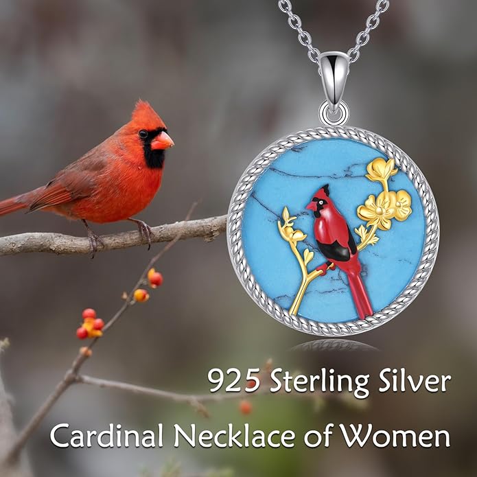 YFN 925 Sterling Silver Hummingbird/Cardinal/Cat Necklace for Women Animal Pendant with Adjustable 18"+2" Chain Jewelry Gift for Christmas, Valentine's Day, Mother's Day, Birthday-Gift Box Included