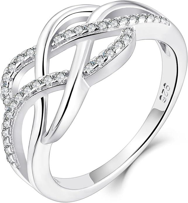 YL Celtic Knot Rings 925 Sterling Silver Twisted Knot Ring Birthstone Infinity Statement Jewelry for Women-size5