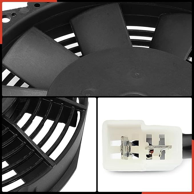 A-Premium 7.5'' 7.5 inch Slim Fan Pull Universal Electric Radiator Cooling Fan Assembly, 12V 80W with Mount Kit