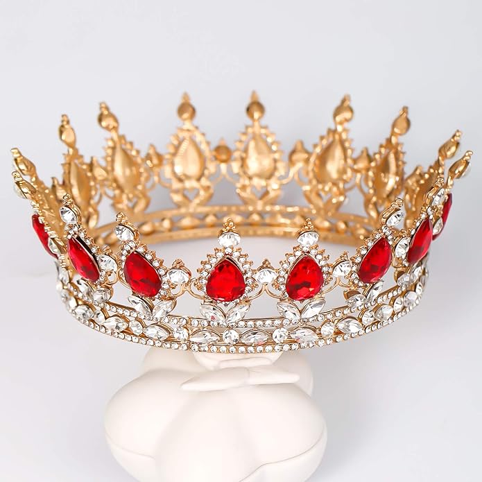 FORSEVEN Queen Crown Rhinestone Wedding Crowns and Tiaras for Women Costume Party Hair Accessories Princess Birthday Crown Crystal Bridal Crown Halloween Decorations Headband