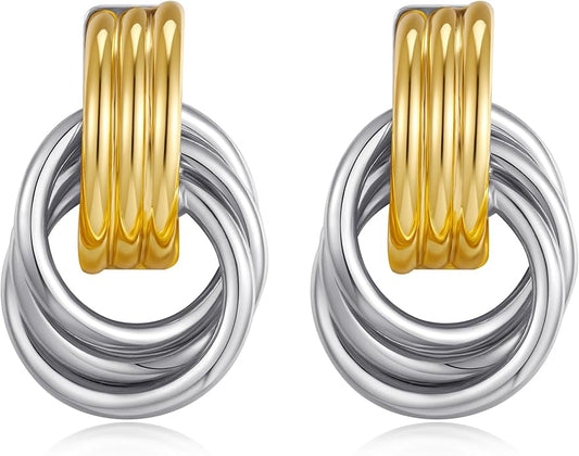 Gold Geometric Drop Dangle Earrings for Women Long Link Dangle Earrings Jewelry Gift