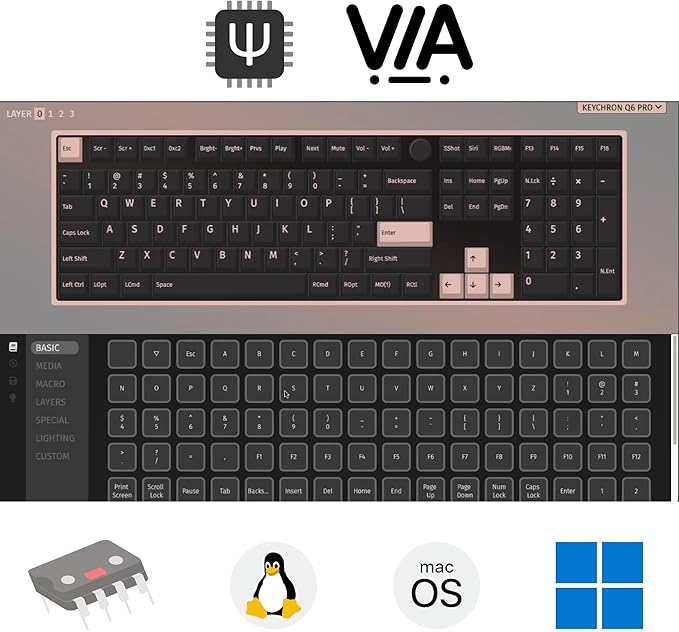 Keychron Q6 Pro Full-Size Bluetooth Custom Mechanical Keyboard for Mac Windows Linux, Full Aluminum QMK/VIA Programmable Knob KSA Double-Shot PBT Keycap Hot-Swappable Keychron K Pro Brown Switch-White