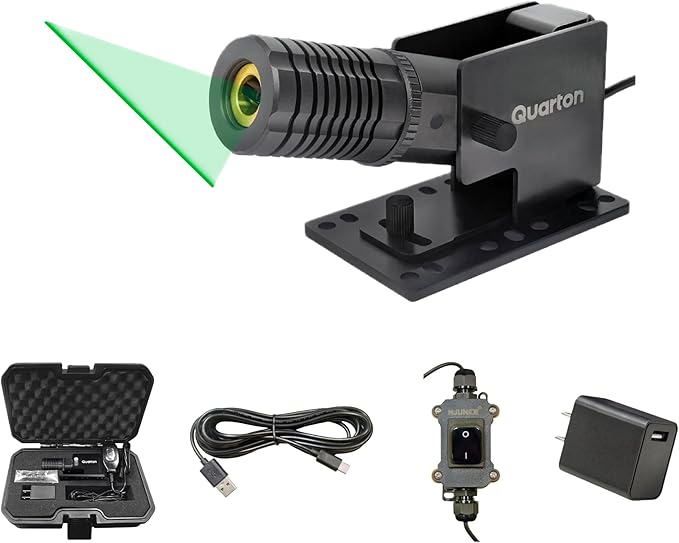 Laser Level ML-400 Green Line Generator for Outdoor Large-Scale Cutting, Measuring, Alignment, Visible in Direct Sunlight, Class 3R product, Waterproof, Built-in Wall Mount, Type-C Port