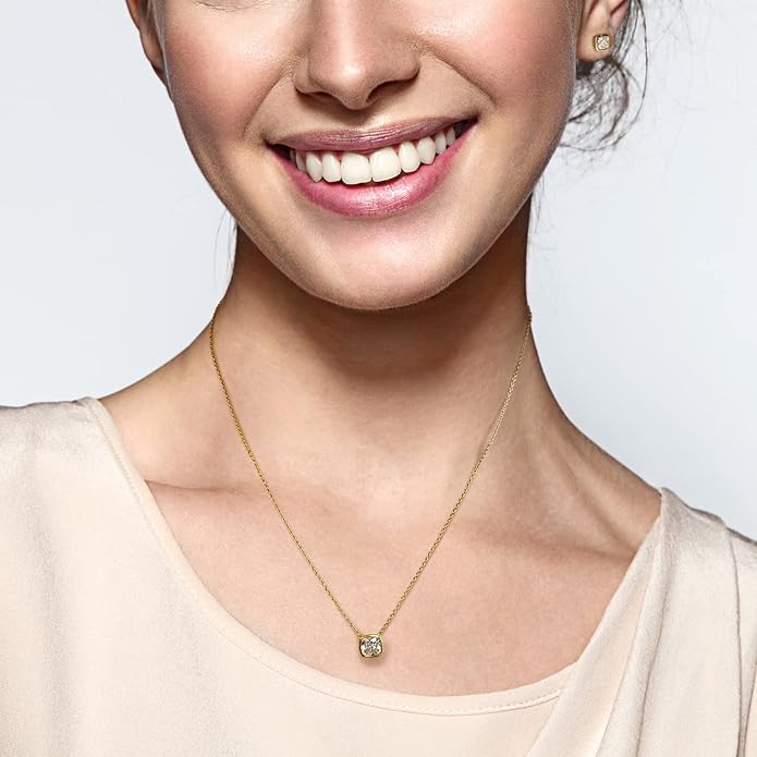 MISS MIMI Solitaire Cubic Zirconia Necklace for Women, 1–3 CT Round,Heart,Princess Cut CZ Options, Bezel or Prong Set in 925 Sterling Silver, Adjustable 16–20" Minimalist Everyday Jewelry