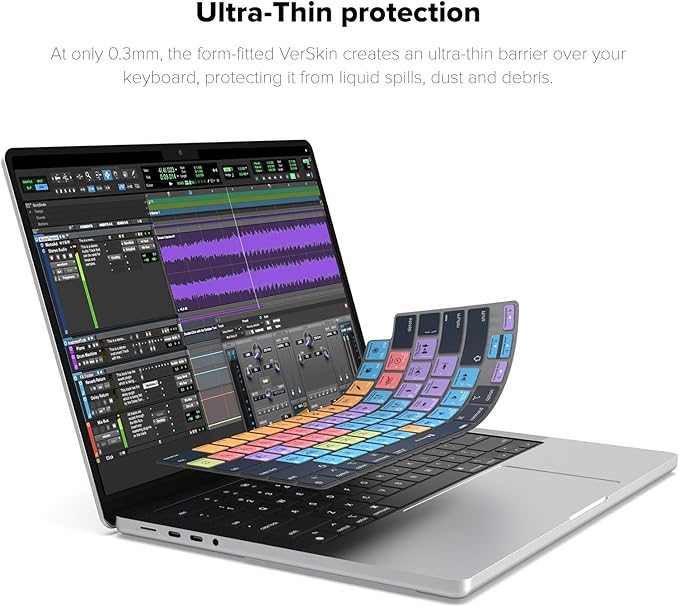 JCPal Avid Pro Tools Shortcut Guide Keyboard Cover for Apple MacBook Pro 14 inch and MacBook Pro 16 inch (M1-M4 Models) and MacBook Air 13 inch and MacBook Air 15 inch (M2-M4 Models) (US-Layout)