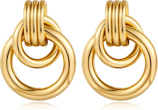 Gold Geometric Drop Dangle Earrings for Women Long Link Dangle Earrings Jewelry Gift
