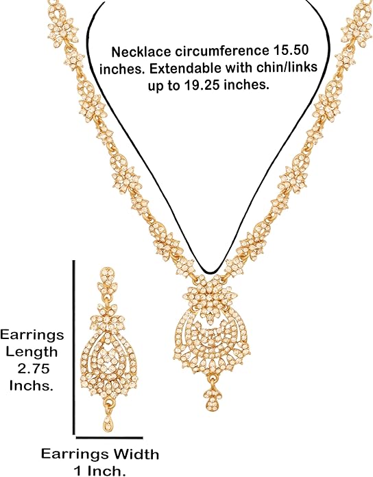 Touchstone Indian jewelry sets for women maang tikka wedding guest gold necklace bollywood jewellery set pageant elegant prom bride accessories western crystal chunky rhinestone necklaces