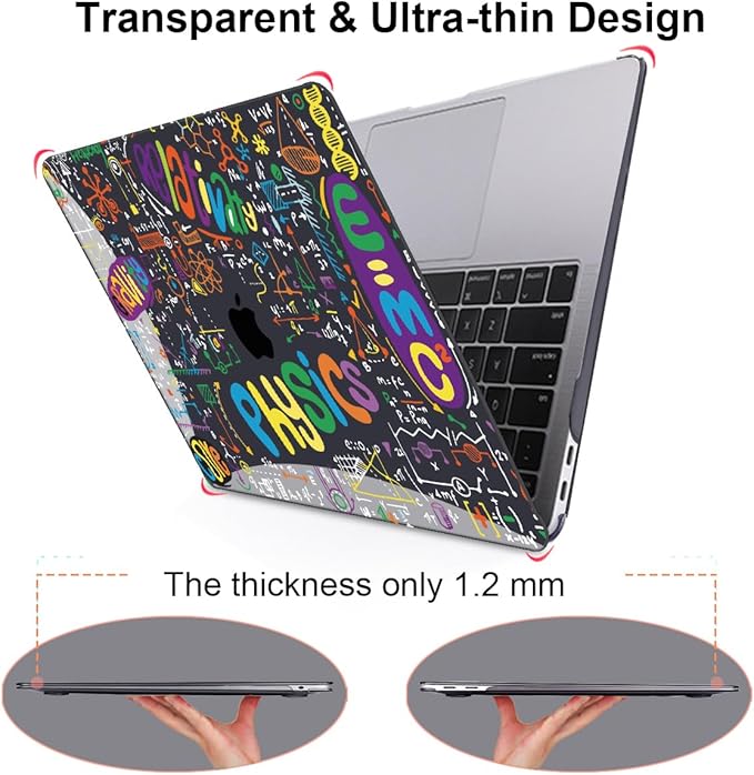 Compatible with MacBook Air 13 inch Case M1 A2337 A2179 A1932 2021 2020 2019 2018 Release with Retina Display & Touch ID, Crystal Black Pattern Plastic Hard Shell Cover, Physical Chemistry