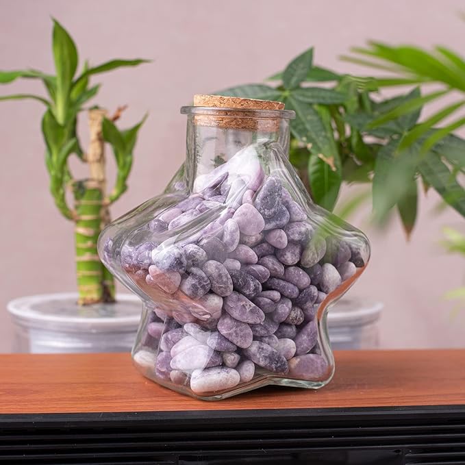 Polished Lepidolite Crystal Chips Set, 0.4", 128 Pcs - Handpicked Tumbled Stones and Crystals Bulk for Healing, Reiki, Meditation, Witchcraft and Home Decor