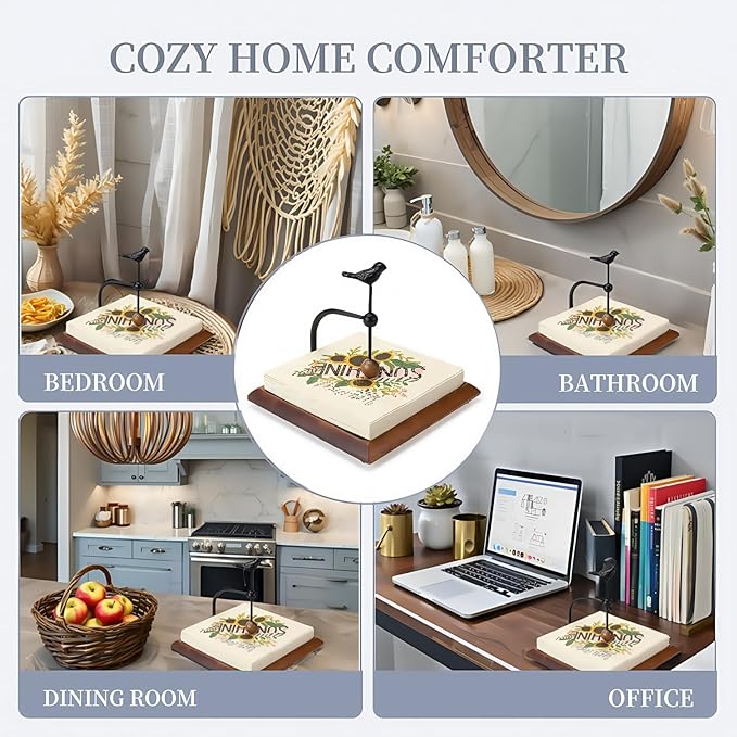 Bird Napkin Holder for Table, Premium Solid Wooden Flat Napkin Dispenser, Vintage Square Cocktail Paper Hand Towel Stand, Suitable for Restaurant Farmhouse Hotel Kitchen Bathroom Bar Room Decor
