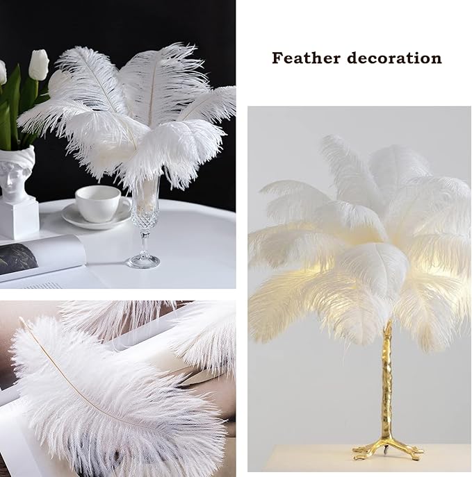 NEWONG 30pcs Blue Green Ostrich Feathers Natural Bulk 11-14inch(28-35cm) Vase Craft Wedding Home Party Centerpieces Christmas Day Decoration
