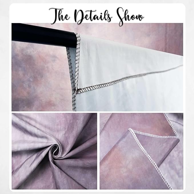 Abstract Professional Photography Backdrop for Portrait Photo Props Booth Background Photoshoot Studio with Polyester Fabric Roller Pocket on Top (6x8ft,Purple,No Stand)