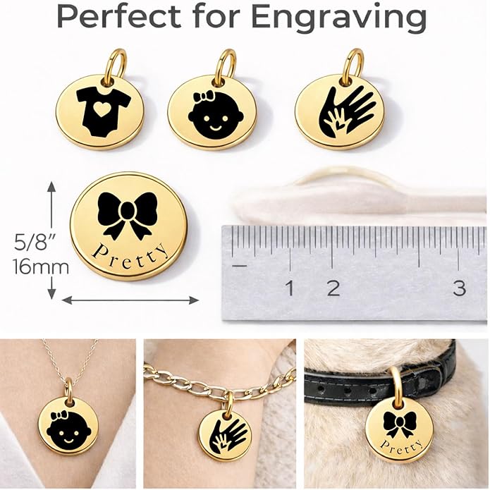 SM Design Pregnancy & New Baby Charm Set – Set of 4 Meaningful Stainless Steel Charms – Great for Crafting, Making Bracelets and Necklaces - Meaningful Keepsake Charms for Expecting & New Moms