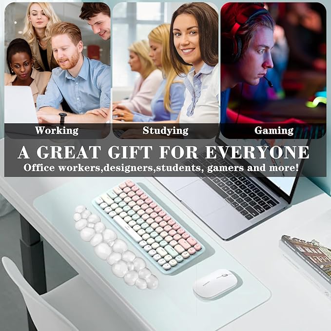 Gel Cloud Keyboard Wrist Rest, Cute Wrist Support and Arm Support Keyboard Rest for Keyboard Typing Pain Relief，Suitable for Office/Computer/Laptop/Gaming（Keyboard Wrist Rest White ）