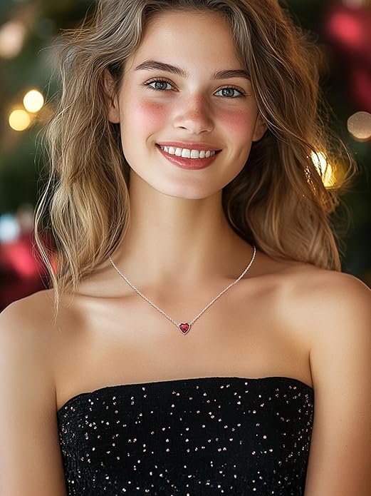ChicSilver 925 Sterling Silver 12 Months Sparkling Round Cut Created Birthstone Pendant Necklace, 16 Inch Rolo Chain