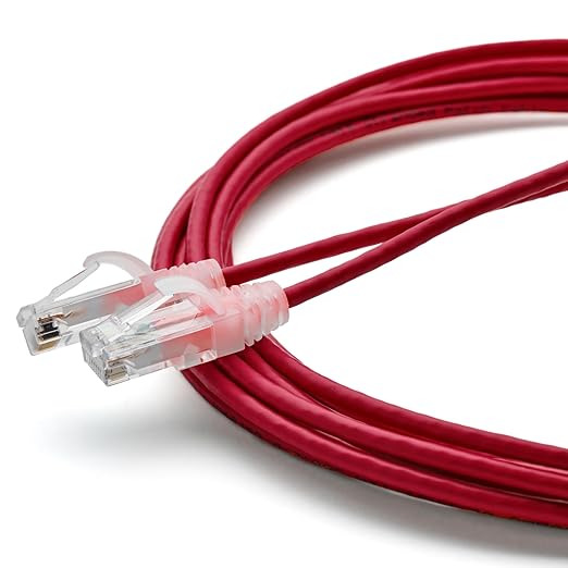 TRUECABLE Cat6 Component Rated Patch Cable, Unshielded (U/UTP), 14ft, Red, 28AWG Solid Copper, Snagless 10G High-Speed Ethernet Cable, PoE++ 4PPoE 100W, UL Listed, RoHS-3, 1 Pack