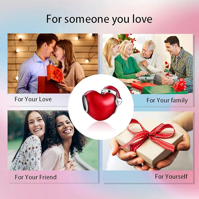 Bible Family Mom Wife Love Heart Dangle Charm 925 Sterling Silver Charms fits Bracelets and Necklace Pendant Bead Charms Jewelry Present for Women Family Friends
