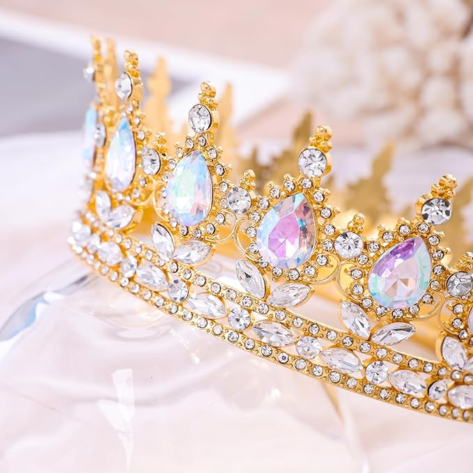 Queen Crown for Women Crystal Tiara for Girl Rhinestone Wedding Headband for Bride Hair Accessories for Costume Birthday Party Prom Gifts
