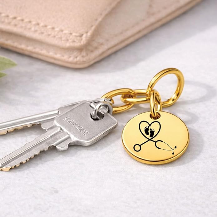 SM Design Pregnancy & New Baby Charm Set – Set of 4 Meaningful Stainless Steel Charms – Great for Crafting, Making Bracelets and Necklaces - Meaningful Keepsake Charms for Expecting & New Moms