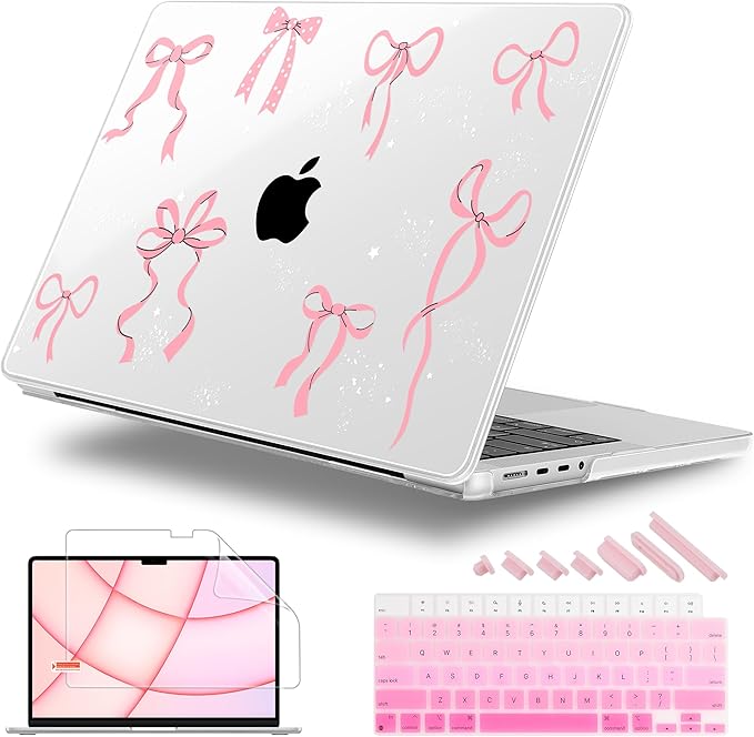 for MacBook Pro 16 inch Case 2021 2022 2023 2024 Release A3186 A3403 M4 A2991 M3 A2780 M2 A2485 M1 Pro/Max, Hard Shell Case with Screen Protector & Keyboard Cover, Star Bow
