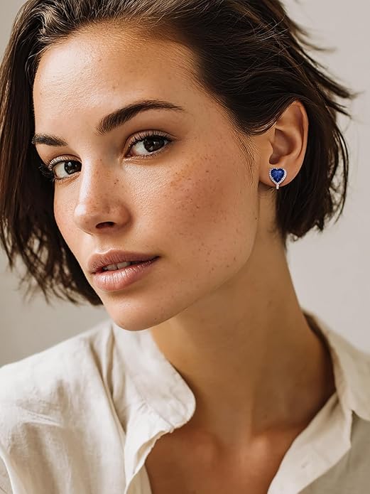 FindChic Sparkling Birthstone Clip On Earrings for Women, Silver Plated Stud Earrings 8MM Cubic Zirconia Non Pierced Studs, 12 Months Birthday Jewelry Gift