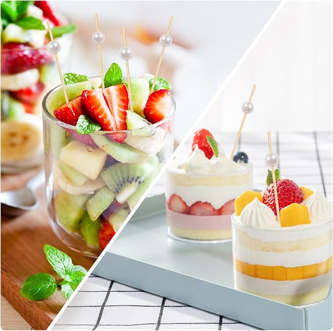 Cocktail Picks for Appetizers, Toothpicks for Appetizers, 100PCS White Cocktail Toothpicks for Drinks, Appetizer Skewers for Charcuterie Cups Board