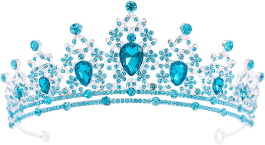 FORSEVEN Crystal Tiaras for Women, Wedding Tiaras and Crowns for Women Tiaras for Birthday Party Princess Crown Hair Accessories Bride Rhinestone Halloween Decorations Headband