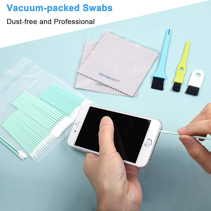 45 Pcs Cell Phone Cleaning Kit, Wisdompro USB Charging Port Cleaner and Headphone Jack Brush Tool Set Compatible with iPhone, iPad, Airpod, Laptop and Other Electronics