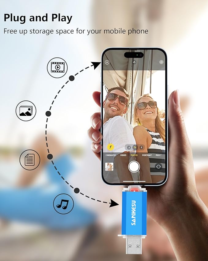 USB C Flash Drive 256GB Thumb Drive for Android Phone USB 3.1 Type-A & Type-C Dual OTG Photo Storage Memory Stick Compatible with PC Laptop Macs Smartphone Tablet
