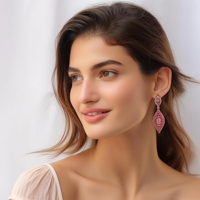 Elegant Rhinestone Dangle Earrings Crystal Wedding Bridal Long Dangling Drop Earrings Chandlier Earrings for Women Bridesmaid